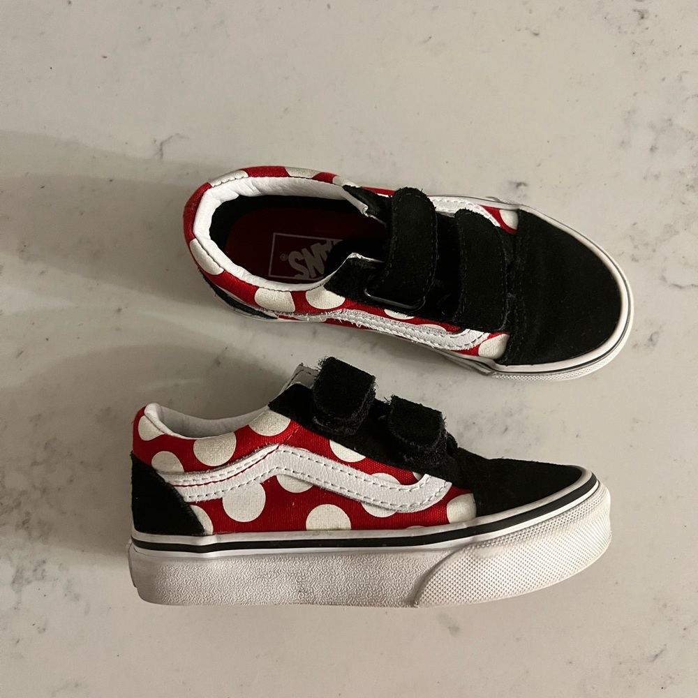 Red & Black Minnie Mouse polka dot Vans